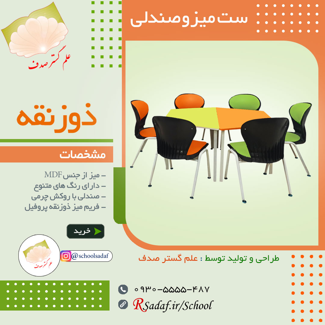نمونه پروژه میز و صندلی آموزشی ذوزنقه در استان همدان